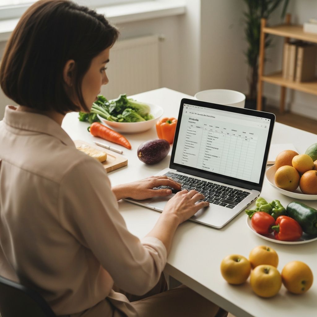 Busy professional planning meals